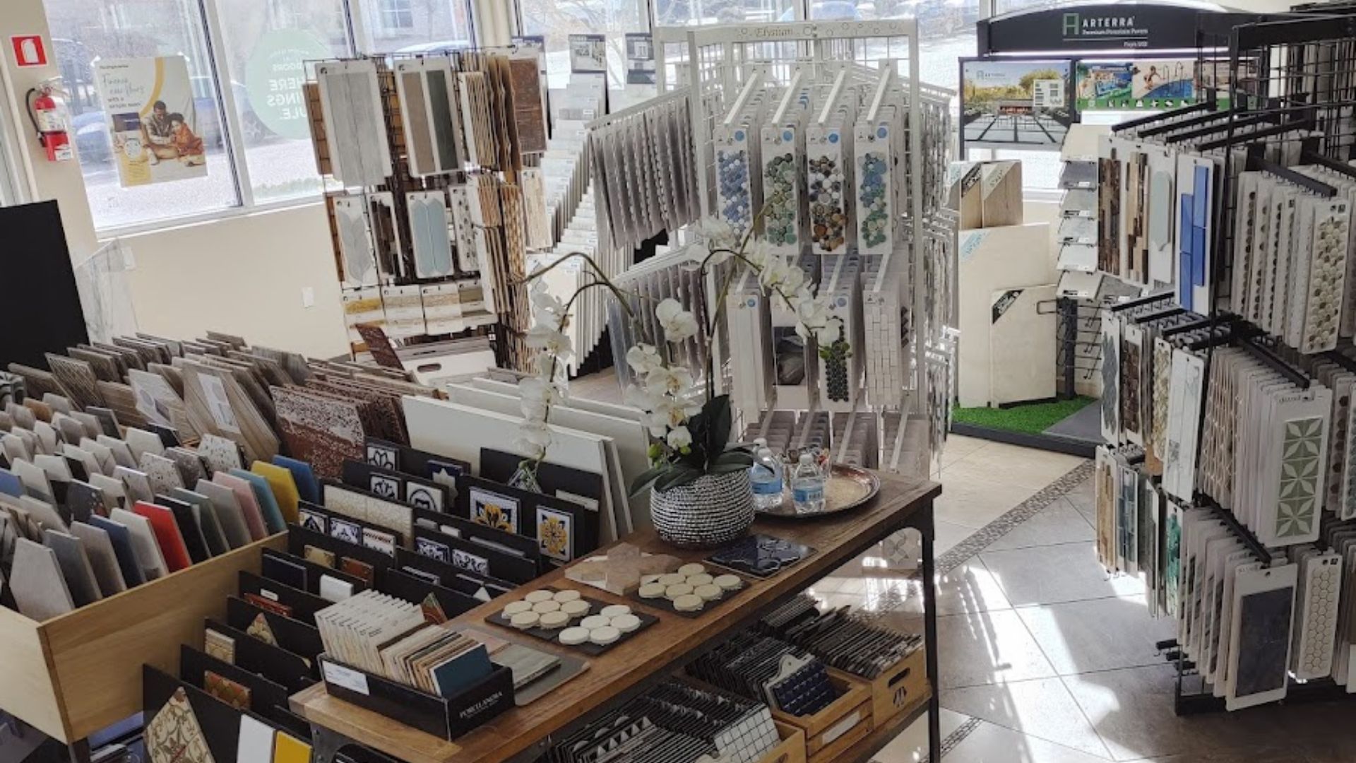 Tile flooring showroom selection